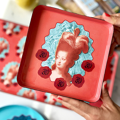 Square Trinket Tray Marie-Antoinette Pop Coral - 15 x 15 cm