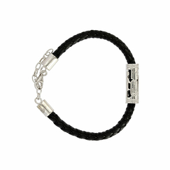 Leather Bracelet with silver cylinder seal