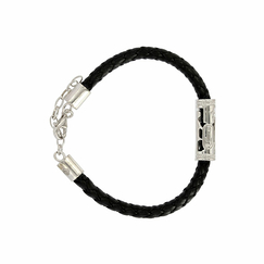 Bracelet en cuir avec sceau cylindre argent