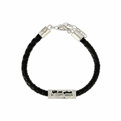 Bracelet en cuir avec sceau cylindre argent