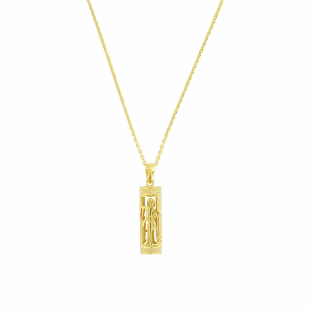 Pendant necklace with gold cylinder seal