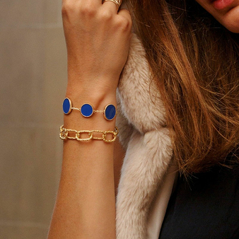 Bracelet Héra Émail bleu - Collection Constance