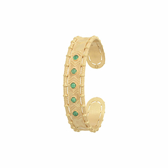 Cuff Bracelet Penelope - Green Agate - Collection Constance