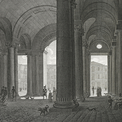 Entrée du Louvre, ou vestibule du côté de la rue du Coq