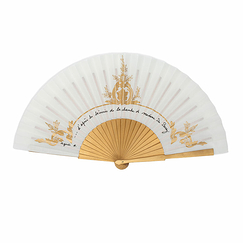 Folding Fan Off white and golden agnès b. Versailles
