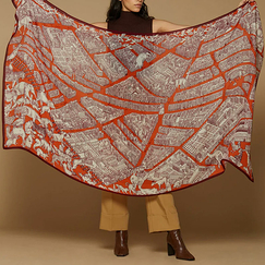 Wool Scarf - Turgot - Orange - 100 x 190 cm - Inoui Editions