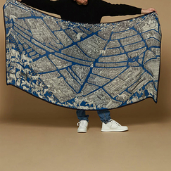 Écharpe en laine - Turgot - Bleu - 100 x 190 cm - Inoui Éditions
