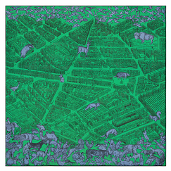 Carré en laine, soie et cachemire Turgot - Vert - 130 x 130 cm - Inoui Éditions