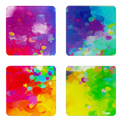 Set 4 Dessous de verre en verre Palette