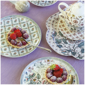 Set of 4 Dessert plates Madame de Pompadour - Mathilde M.