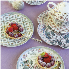 Set of 4 Dessert plates Madame de Pompadour - Mathilde M.