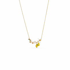 Lemons, flower buds and lemon blossom statement necklace - Les Néréides
