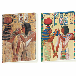 Set of 2 Notebooks Jean-François Champollion - The goddess Hathor welcomes Pharaoh Sety I