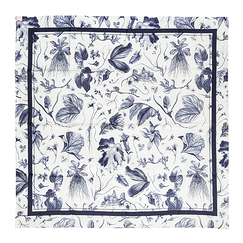 Carré de soie 90x90cm - Herbier du roi Bleu - Maison Baluchon