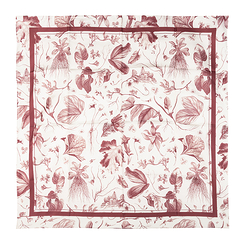 Carré de soie rouge Herbier du roi - Maison Baluchon