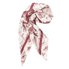 Carré de soie rouge Herbier du roi - Maison Baluchon