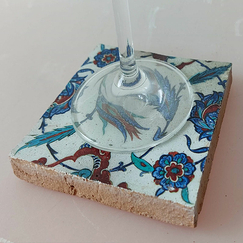 Dessous de verre Iznik en terre cuite