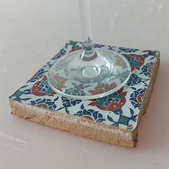 Dessous de verre Iznik en terre cuite