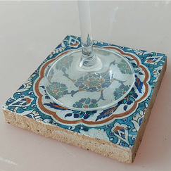 Dessous de verre Iznik en terre cuite