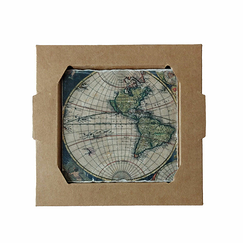 Dessous de verre en marbre Carte du monde