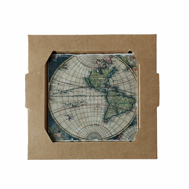 Dessous de verre en marbre Carte du monde