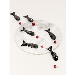 Set of 6 Hoa Bien fish knife holders - Black horn