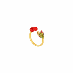 Cherries and Leaves Adjustable Ring - Les Néréides