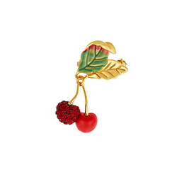 Cherries and Leaves Brooch - Les Néréides