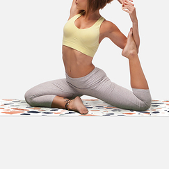 Yoga Mat Terrazzo White - 173 x 60 cm