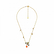 Collier pendentif Orange, fleur d'oranger et petites perles - Les Néréides