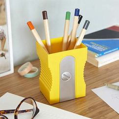 Pot à crayons en plastique Taille-crayon Jaune - Balvi