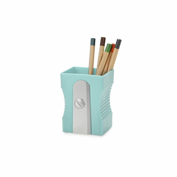 Pot à crayons en plastique Taille-crayon Turquoise - Balvi