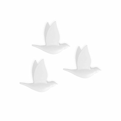 Set of 3 Plastic Wall hanger Birdie - Balvi