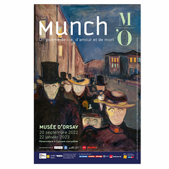 Affiche de l'exposition - Edvard Munch, un poème de vie, d'amour et de mort - Soirée sur l'avenue Karl Johan, 1892 - 40 x 60 cm