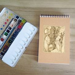 Sketchbook / Pad of 30 sheets Bartolomeo Passerotti - Two female torsos after the antique, a mask in the middle