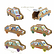 Kit créatif 6 voitures à construire + Stickers - Pirouette cacahouète
