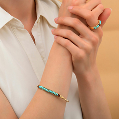 Bracelet jonc Ninon Turquoise - Satellite Paris