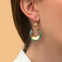 Boucles d'oreilles dormeuses Ninon Turquoise - Satellite Paris