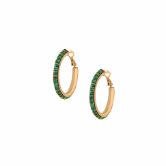 Hoop Earrings Ninon Green - Satellite Paris