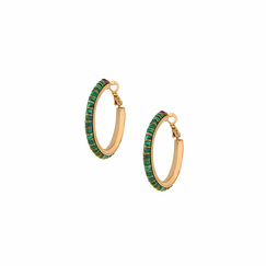 Boucles d'oreilles créoles Ninon Vert - Satellite Paris