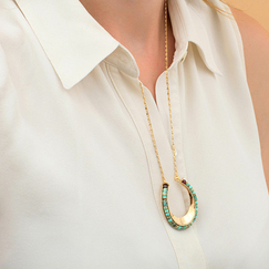 Collier sautoir Ninon Turquoise - Satellite