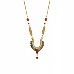 Pendant necklace Silma Orange - Satellite Paris