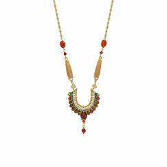 Collier pendentif Silma Orange - Satellite Paris
