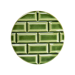 Plaque Rivoli grès émaillé - ⌀ 11,5 cm - Vert Lutèce - Déjà-vu