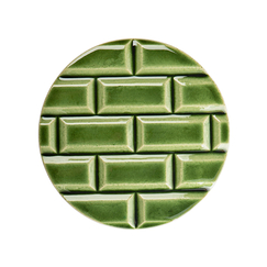 Rivoli glazed sandstone tile - ⌀ 11,5 cm - Lutèce Green - Déjà-vu Paris