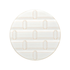 Plaque Rivoli grès émaillé - ⌀ 11,5 cm - Blanc Meudon - Déjà-vu Paris