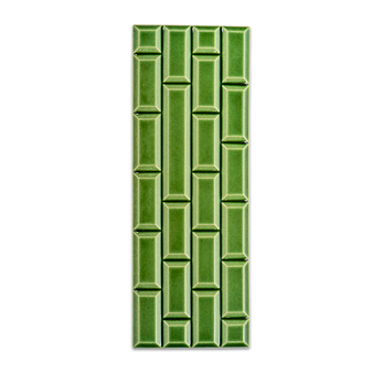 Plaque Grand Rivoli grès émaillé - 25 x 9 cm - Vert Lutèce - Déjà-vu