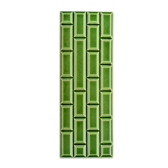 Plaque Grand Rivoli grès émaillé - 25 x 9 cm - Vert Lutèce - Déjà-vu