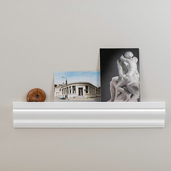 Étagère Haussman Hêtre massif - Blanc Laqué - 40 x 7 cm - Déjà-vu
