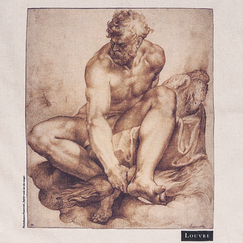 Totebag Bartolomeo Passerotti - Jupiter sitting on clouds - 37 x 43 cm